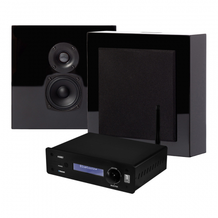 System One A50BT & 2-pack DLS Flatbox Mini stereopaket, svart ryhmässä Kotihifi / Hifi / Stereopaketit @ BRL Electronics (SETA50BTPKT13)