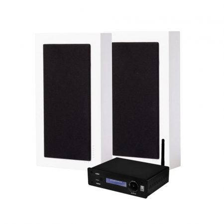 System One A50BT & DLS Flatbox Midi stereopaket, vit ryhmässä Pakettiratkaisut / Paketit kotiin / Stereopaketit @ BRL Electronics (SETA50BTPKT2)