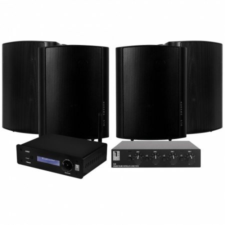 System One A50BT med SC4B högtalarväxel & DLS MB5i, 2 par svarta ryhmässä Pakettiratkaisut /  Paketit kotiin / Monihuonejärjestelmä-paketit @ BRL Electronics (SETA50BTPKT4)