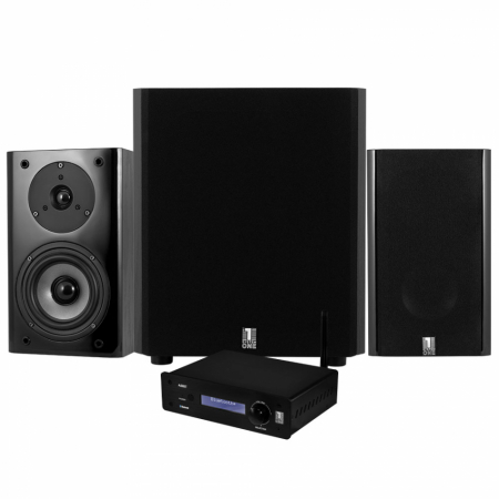 System One A50BT med SB-15B stativhögtalare & W-100 Sub, svart ryhmässä Pakettiratkaisut / Paketit kotiin / Stereopaketit @ BRL (SETA50BTPKT8)