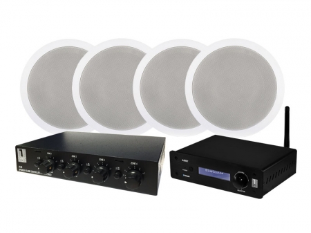 System One A50BT med 2 par IC620 + SC4B högtalarväxel ryhmässä Pakettiratkaisut /  Paketit kotiin / Monihuonejärjestelmä-paketit @ BRL Electronics (SETA50PKT5)