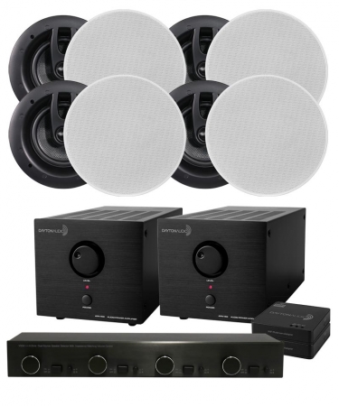 Dayton Audio APA150 med 4st System One IC670, 2st wifi-adapters och VSS4 ryhmässä Pakettiratkaisut / Paketit kotiin / Monihuonejärjestelmä-paketit @ BRL Electronics (SETAPA150PKT16)