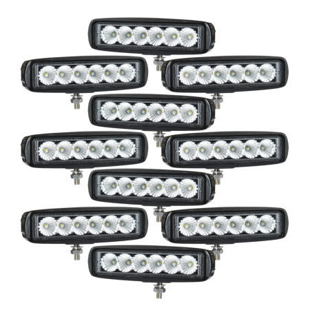 10-pakkaus NIZLED B18RF, 15,8 cm taka-/työvalo, 18W, työvalopaketti ryhmässä Autohifi / LED-valaistus / LED-valot / Työvalaistus @ BRL Electronics (SETB18RFX10)