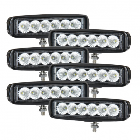 6-pack Nizled LED back-/arbetsljus, 18W, arbetsljuspaket ryhmässä Autohifi / LED-valaistus / LED-valot / Työvalaistus @ BRL Electronics (SETB18RFX6)
