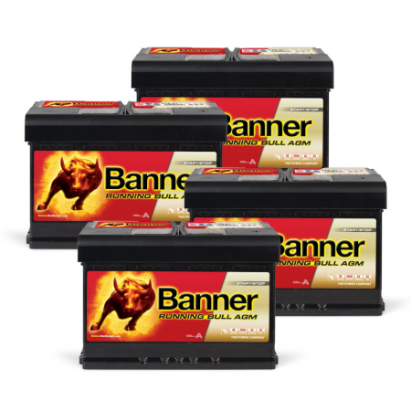 Batteripaket, 4 stycken Banner 70Ah AGM ryhmässä Autohifi / Tarvikkeet / Akut @ BRL Electronics (SETBANNER70X4)