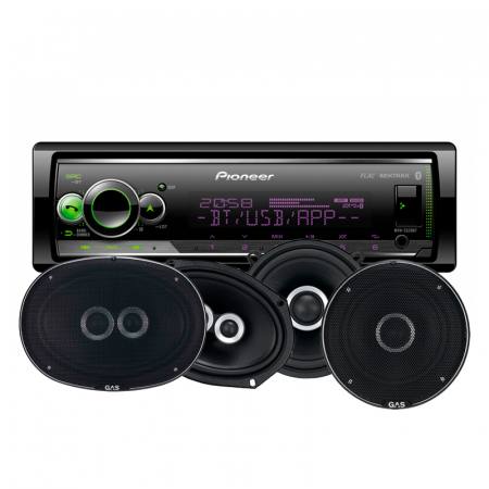 Pioneer DEH-S520BT & GAS Silver-Högtalare ryhmässä Pakettiratkaisut / Paketit autoon / Autostereopaketit @ BRL (SETDEHS520BEAT)