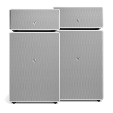 2-pack Audio Pro Drumfire II W Wi-Fi-kaiuttimet Google Castilla & AirPlay 2:lla, valkoinen ryhmässä Pakettiratkaisut / Paketit kotiin / Kaiutinpaketit @ BRL (SETDRUMFIREIIWPKT2)