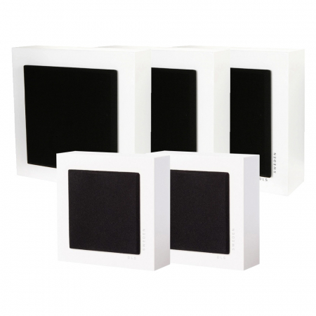 DLS Flatbox Mini On-Wall 5.0 högtalarpaket, vit ryhmässä Pakettiratkaisut /  Paketit kotiin / Kaiutinpaketit @ BRL Electronics (SETFBMINIPKT5)