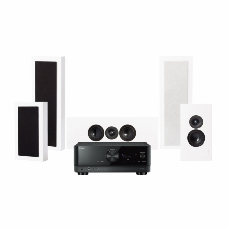 Yamaha RX-V6A & DLS Flatbox XL 5.0 hemmabiopaket, vit ryhmässä Pakettiratkaisut / Paketit kotiin / Kotiteatteripaketit @ BRL Electronics (SETFBXLPKT4)