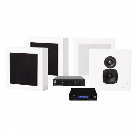 System One A50BT, SC4B & 2 paria mattavalkoinen DLS Flatbox Mini ryhmässä Pakettiratkaisut / Paketit kotiin / Monihuonejärjestelmä-paketit @ BRL Electronics (SETFLATBOXMINIPKT1)
