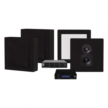 System One A50BT, SC4B & 2 paria mattamustaa DLS Flatbox Mini ryhmässä Pakettiratkaisut / Paketit kotiin / Monihuonejärjestelmä-paketit @ BRL Electronics (SETFLATBOXMINIPKT2)