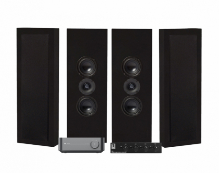WiiM Amp, SC4B & 2 paria mattamustia DLS Flatbox XL ryhmässä Pakettiratkaisut / Paketit kotiin / Monihuonejärjestelmä-paketit @ BRL Electronics (SETFLATBOXXLPKT2)