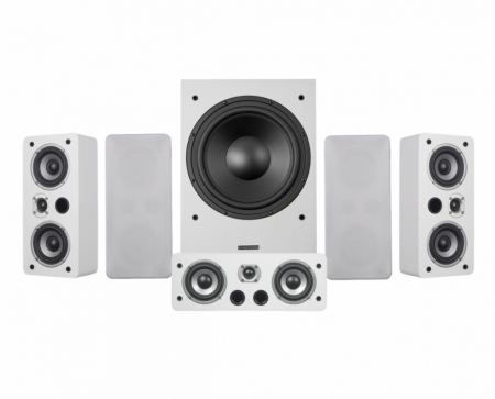 Dynavoice Magic LCR-4 EX v3 högtalarpaket 5.1 med MW12, vitt ryhmässä Pakettiratkaisut / Paketit kotiin / Kaiutinpaketit @ BRL (SETLCR4PKT3)