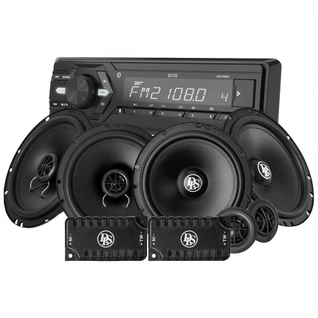 GAS MAD M100-BT DLS etu- ja takakaiuttimilla, autostereopaketti ryhmässä Pakettiratkaisut / Paketit autoon / Autostereopaketit @ BRL Electronics (SETMADM100BTPKT2)