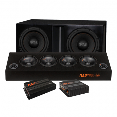 Maksimaalinen raggari-paketti MAX S1-12 bassopaketti & MAD PB2-48 ryhmässä Pakettiratkaisut / Paketit autoon / Raggarpaket @ BRL Electronics (SETMADPB248PKT3)