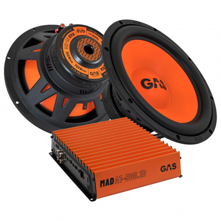 2-pakkaus GAS MAD S2-124 mukana MAD A1-500.1D, 2x12 bassopaketti ryhmässä Pakettiratkaisut / Paketit autoon / Subwooferpaketit @ BRL Electronics (SETMADS2124PKT3)