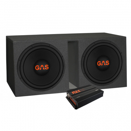 GAS MAD S2-15D2 2x15 tuumaa GV-laatikossa & MAX A2-800.1D, bassopaketti ryhmässä Pakettiratkaisut / Paketit autoon / Subwooferpaketit @ BRL (SETMADS215D2PKT3)