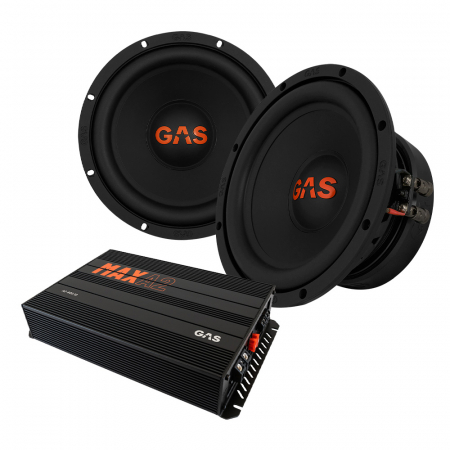 2-pakkaus GAS MAD S2-8D2 & MAX A2-800.1D, bassopaketti ryhmässä Pakettiratkaisut / Paketit autoon / Subwooferpaketit @ BRL Electronics (SETMADS28D2PKT1)