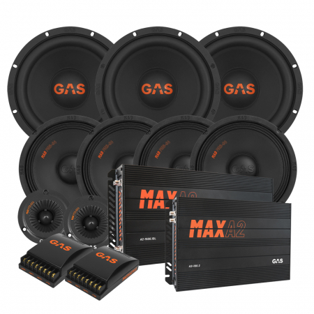 GAS MAD S2-8D2 MAD PM2-84:llä, SPL kokonaispaketti jenkkiautoille ryhmässä Pakettiratkaisut / Paketit autoon / Täyspaketit @ BRL Electronics (SETMADS28D2PKT6)