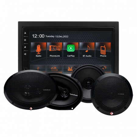GAS MAX MV240-BT & Rockford Fosgate Prime-kaiuttimet, autostereopaketti ryhmässä Pakettiratkaisut / Paketit autoon / Autostereopaketit @ BRL Electronics (SETMAXMV240BTPRIME)