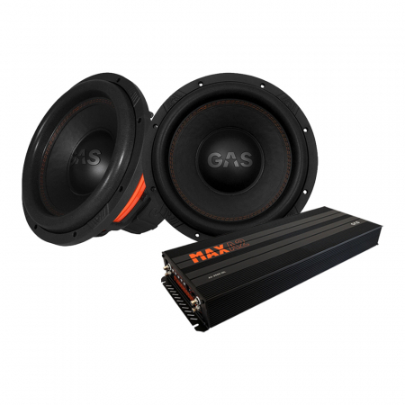 2-pakkaus GAS MAX S1-12D1 & MAX A2-2500.1DL, bassopaketti ryhmässä Pakettiratkaisut / Paketit autoon / Subwooferpaketit @ BRL Electronics (SETMAXS112D1PKT6)