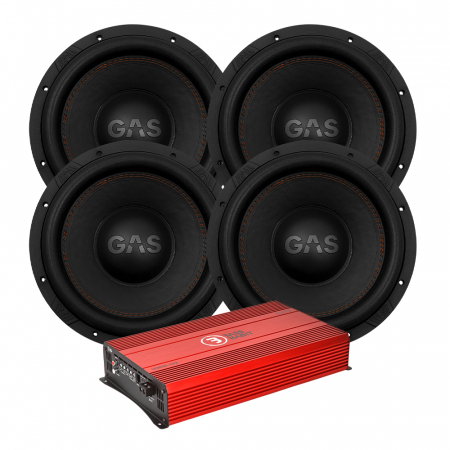 4-pack GAS MAX S1-12D1 med Bass Habit SE8000.1D2, baspaket ryhmässä Pakettiratkaisut / Paketit autoon / Subwooferpaketit @ BRL Electronics (SETMAXS112D1PKT8)