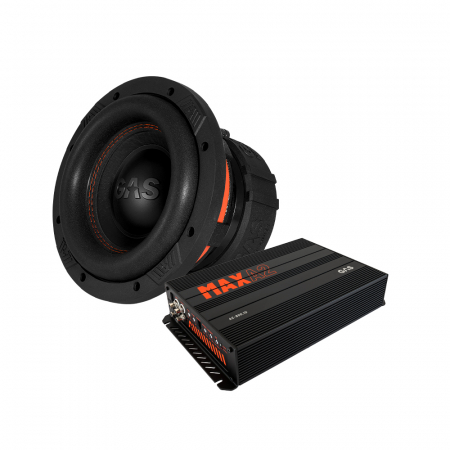 GAS MAX S1-8D1 & MAX A2-800.1D, bassopaketti ryhmässä Pakettiratkaisut / Paketit autoon / Subwooferpaketit @ BRL Electronics (SETMAXS18D1PKT1)