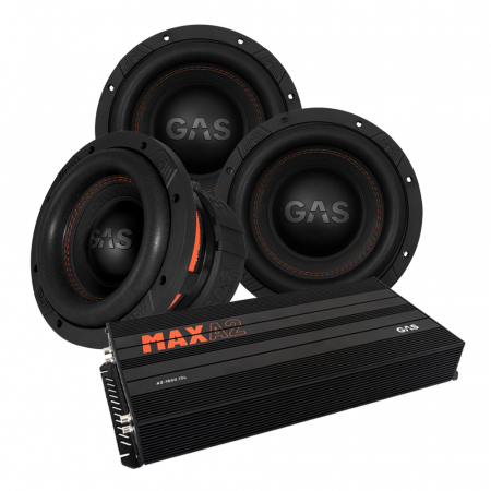 3-pakkaus GAS MAX S1-8D1 & MAX A2-1500.1D, bassopaketti jenkkiautoille ryhmässä Pakettiratkaisut / Paketit autoon / Subwooferpaketit @ BRL Electronics (SETMAXS18D1PKT3)