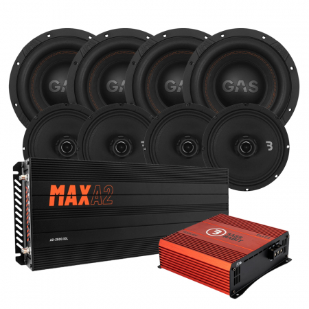 GAS MAX S1-8D1 Bass Habit SE200CX:llä, SPL kokonaispaketti jenkkiautoille ryhmässä Pakettiratkaisut / Paketit autoon / Täyspaketit @ BRL Electronics (SETMAXS18D1PKT5)