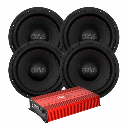 4-pack GAS MAX S1-12D2 med Bass Habit SE8000.1D1, baspaket ryhmässä Pakettiratkaisut / Paketit autoon / Subwooferpaketit @ BRL Electronics (SETMAXS212D2PKT2)