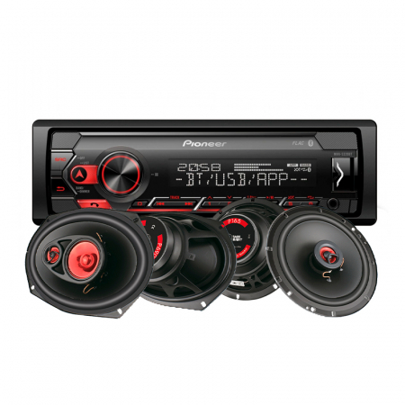Pioneer MVH-S320BT & Bass Habit Play-högtalare