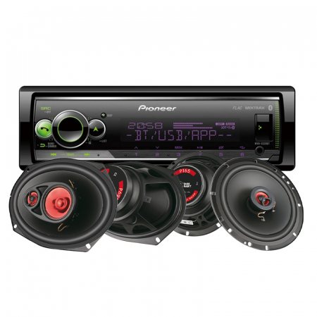 Pioneer MVH-S520BT & Bass Habit Play-högtalare ryhmässä Pakettiratkaisut / Paketit autoon / Autostereopaketit @ BRL Electronics (SETMVHS520BHPLAY)