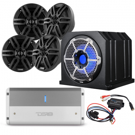 DS18 NXL-10SUBLD & MP6, musta merellinen kokonaispaketti ryhmässä Autohifi / Venehifi / Venepaketit @ BRL Electronics (SETNXL10SUBLDBKPKT1)