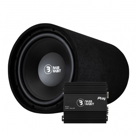 Bass Habit Play P12S & Play Power 70.2, bassopaketti ryhmässä Pakettiratkaisut / Paketit autoon / Subwooferpaketit @ BRL Electronics (SETP12SPKT)