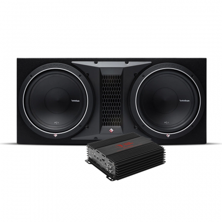 Rockford Fosgate P1-2x12 & Bass Habit Rebel RA1200W, bassopaketti ryhmässä Pakettiratkaisut / Paketit autoon / Subwooferpaketit @ BRL Electronics (SETP12X12PKT9)