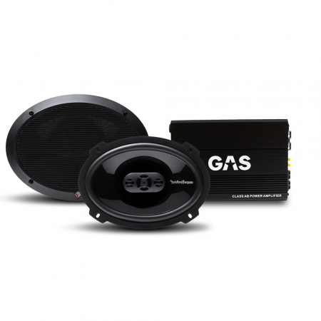 Rockford Fosgate Punch 6x9tuuma & GAS PRO POWER 80.2, hatthyllepaketti ryhmässä Pakettiratkaisut / Paketit autoon / Hattuhyllypaketti @ BRL Electronics (SETP1694PKT1)