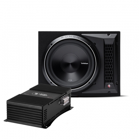 Rockford Fosgate P3 1x12 ja Bass Habit SPL ELITE 1000.1DF ryhmässä Pakettiratkaisut / Paketit autoon / Subwooferpaketit @ BRL Electronics (SETP31X12PRO)