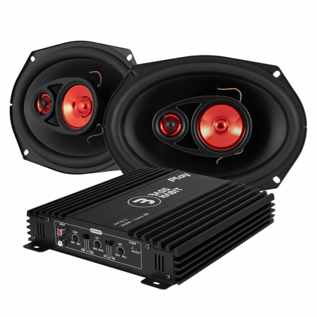 Bass Habit P690 koaksiaalikaiuttimet & Play Power 70.2 ryhmässä Pakettiratkaisut / Paketit autoon / Hattuhyllypaketti @ BRL Electronics (SETP690PKT1)