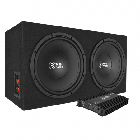 Bass Habit Play PL212 2x12 tuumaa Play Power 600.1, bassopaketti ryhmässä Pakettiratkaisut / Paketit autoon / Subwooferpaketit @ BRL Electronics (SETPL212PKT1)