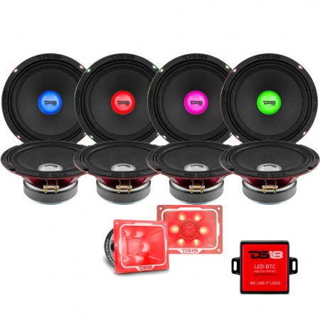 8-pack DS18 PRO-X8.4RGBCAP PRO-TW5L:llä, SPL-paketti RGB LED-valaistuksella ryhmässä Pakettiratkaisut / Paketit autoon / SPL-sarja @ BRL Electronics (SETPROX84RGBCAPPKT1)