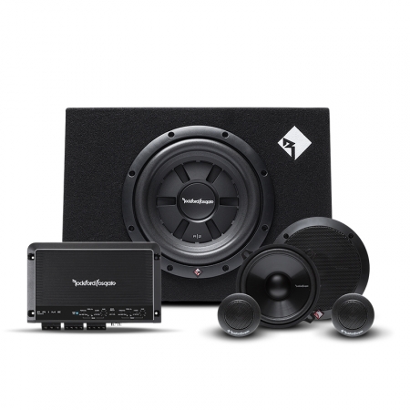 Rockford Fosgate R250X4 ja R2S-1X10 subwooferi sekä Prime-kitsysteemi ryhmässä Pakettiratkaisut / Paketit autoon / Täyspaketit @ BRL Electronics (SETR2S1X10PKT1)