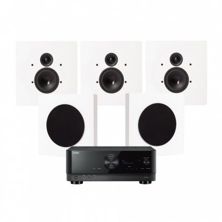 Yamaha RX-V6A & DLS Flatbox D-One On-Wall 5.0 hemmabiopaket, vit ryhmässä Pakettiratkaisut / Paketit kotiin / Kotiteatteripaketit @ BRL Electronics (SETRXV6APKT12)