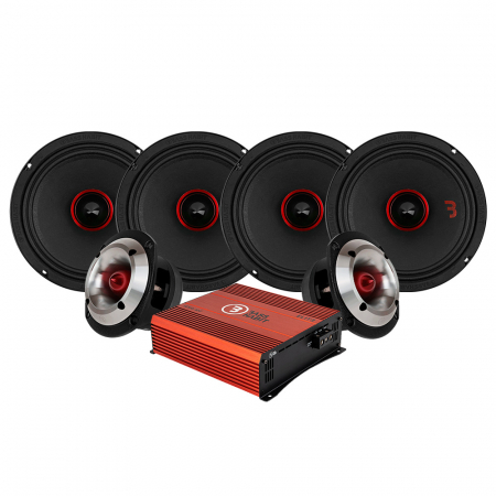 Bass Habit SPL Elite SE2200M & SE245T SPL-paketti vahvistimella, keskikoko. ryhmässä Pakettiratkaisut / Paketit autoon / SPL-sarja @ BRL Electronics (SETSE2200MPKT1)