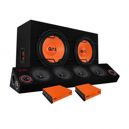 GAS MAD B1-212 peruspaketti & Play SPL64 raggarilauta vahvistimella ryhmässä Pakettiratkaisut / Paketit autoon / Raggarpaket @ BRL Electronics (SETSPL64PKT7)