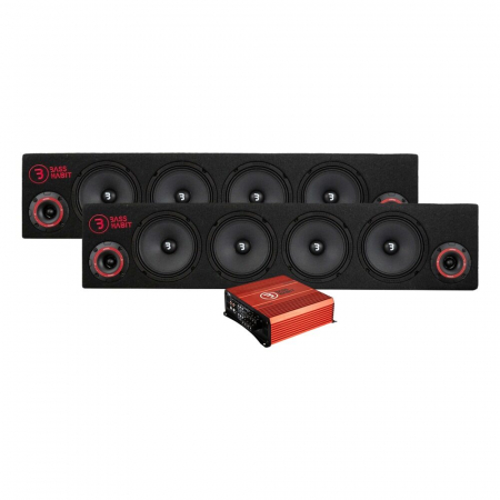 Bass Habit Play SPL84 & ELITE 225.4DF, raggaripaketti ryhmässä Pakettiratkaisut / Paketit autoon / Raggarpaket @ BRL Electronics (SETSPL84PKT10)