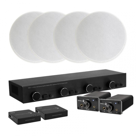 Dayton Audio DTA-120BT med 4st IC680, högtalarväxel och WiFi-adapter ryhmässä Pakettiratkaisut / Paketit kotiin / Monihuonejärjestelmä-paketit @ BRL (SETVSS4DTA120PKT1)