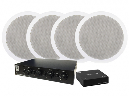Dayton Audio WB40A & 2 par System One IC620 med en högtalarväxel  ryhmässä Pakettiratkaisut /  Paketit kotiin / Monihuonejärjestelmä-paketit @ BRL Electronics (SETWB40APKT2)
