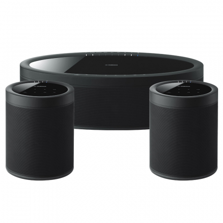Yamaha MusicCast 50 & 2-pack MusicCast 20, svart ryhmässä Pakettiratkaisut / Paketit kotiin / Monihuonejärjestelmä-paketit @ BRL Electronics (SETWX051PKT1)