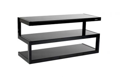 Norstone Esse, mediabänk pianosvart med svart glas