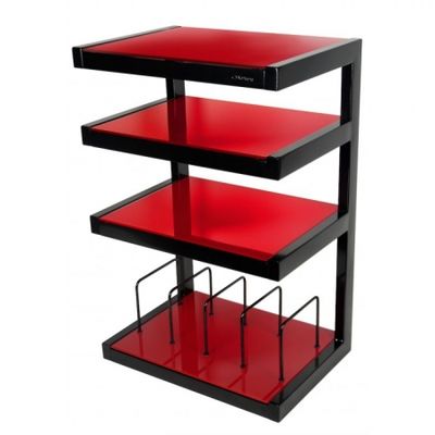 Norstone Esse Hifi Vinyl, röd stereobänk